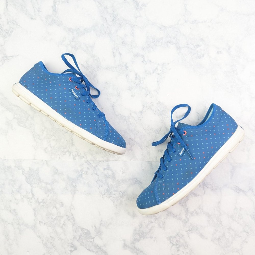 Reebok Polka Dot Blue Sneakers Size 7